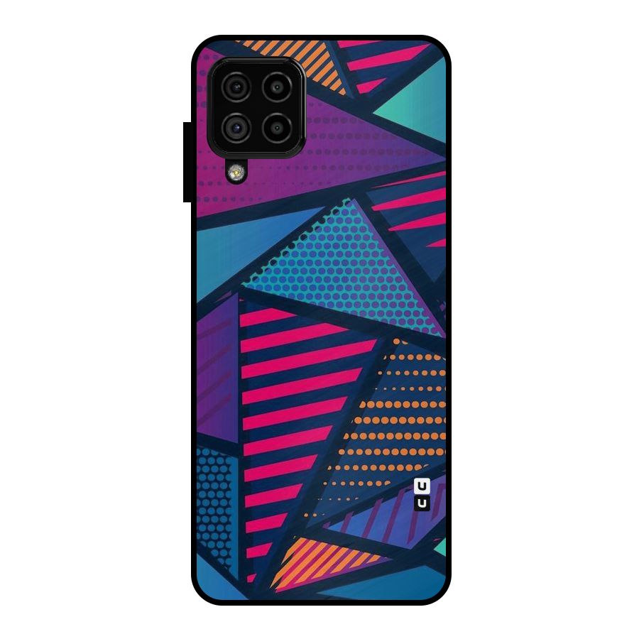 Abstract Lines Polka Metal Back Case for Galaxy A22 4G