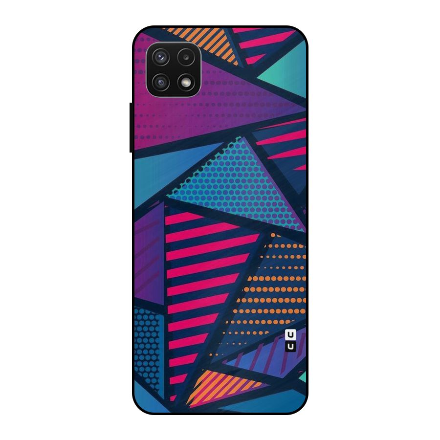 Abstract Lines Polka Metal Back Case for Galaxy A22 5G