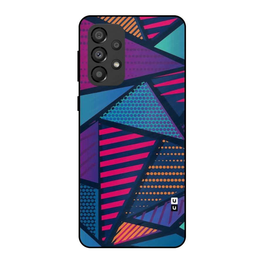Abstract Lines Polka Metal Back Case for Galaxy A33 5G