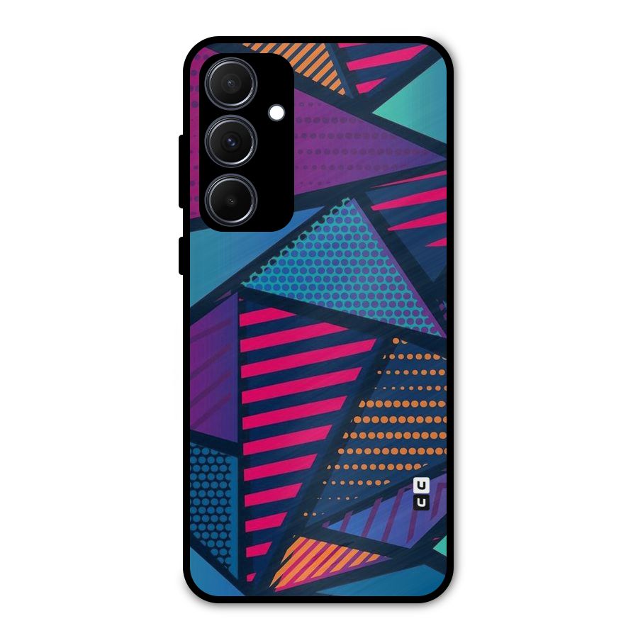 Abstract Lines Polka Metal Back Case for Galaxy A35
