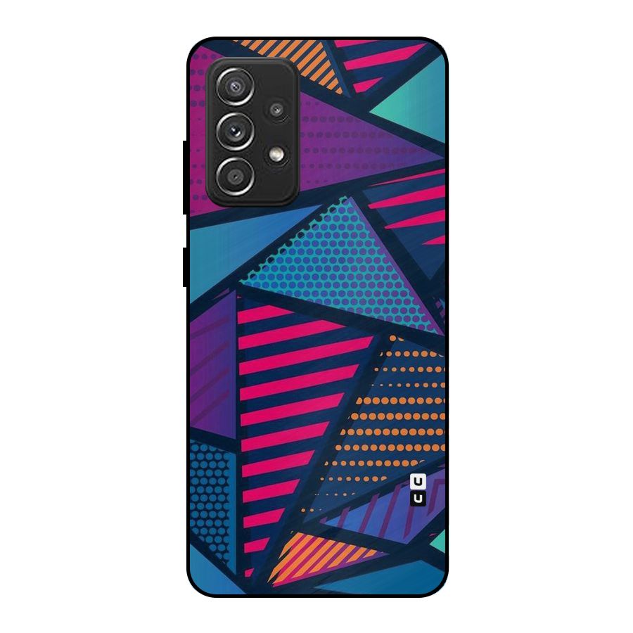 Abstract Lines Polka Metal Back Case for Galaxy A52