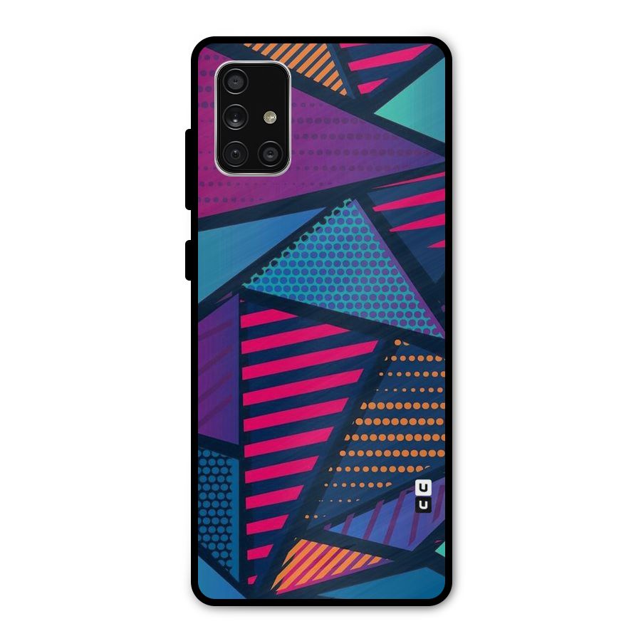 Abstract Lines Polka Metal Back Case for Galaxy A71