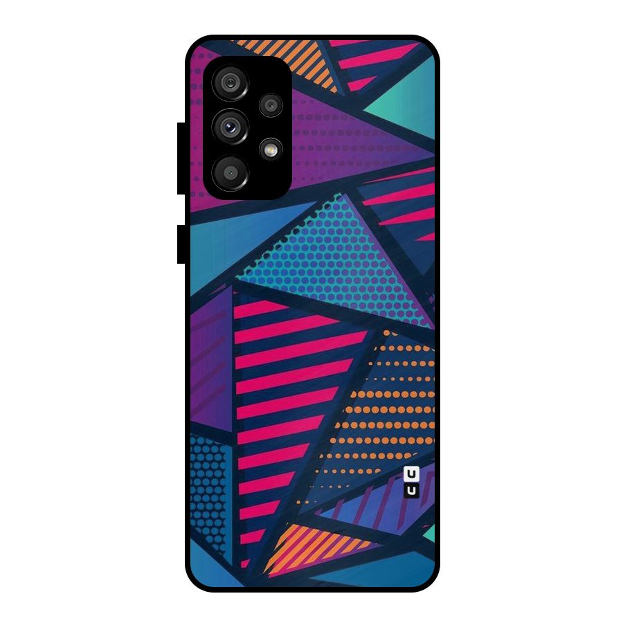 Abstract Lines Polka Metal Back Case for Galaxy A73 5G