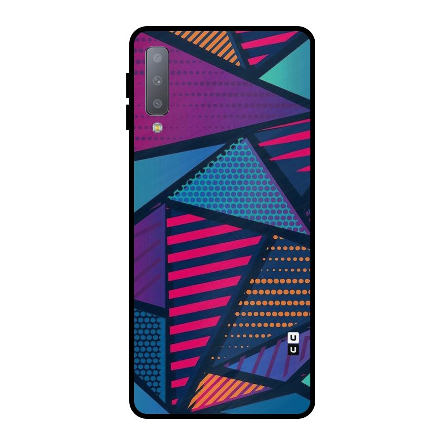 Abstract Lines Polka Metal Back Case for Galaxy A7 (2018)