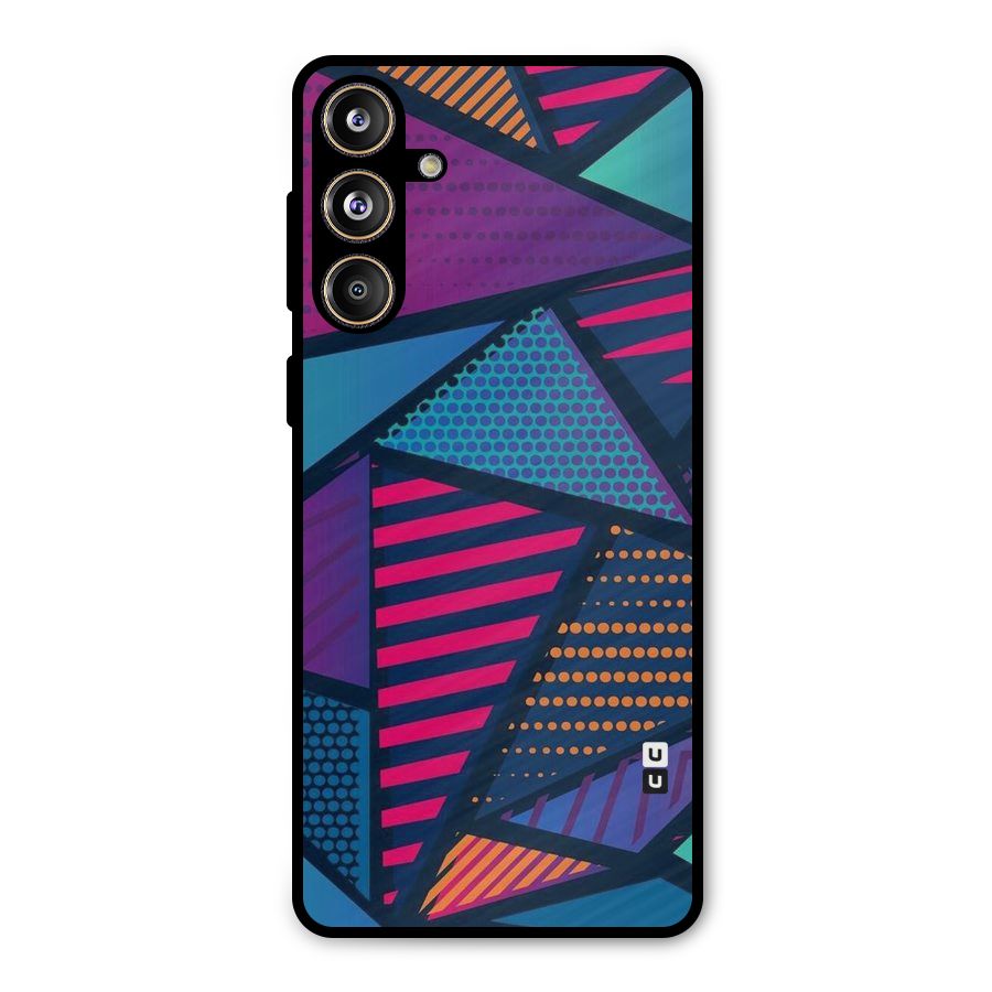 Abstract Lines Polka Metal Back Case for Galaxy F55