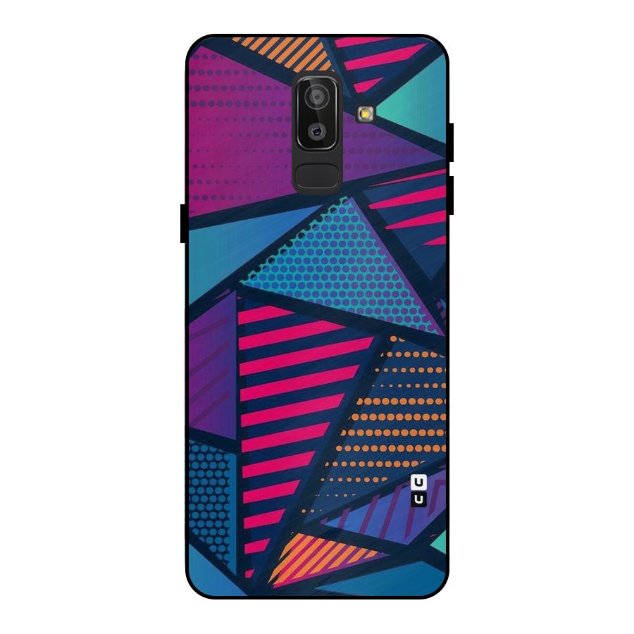 Abstract Lines Polka Metal Back Case for Galaxy J8