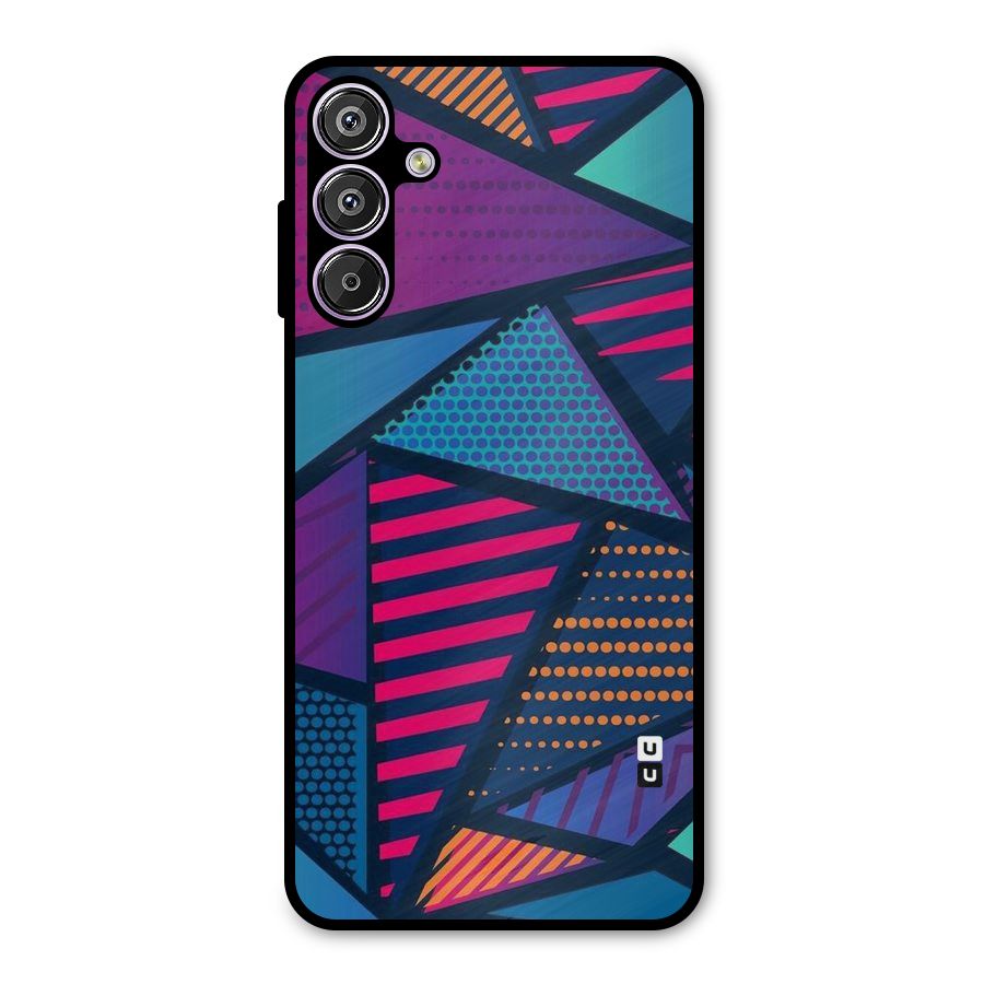 Abstract Lines Polka Metal Back Case for Galaxy M15