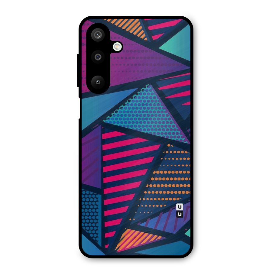 Abstract Lines Polka Metal Back Case for Galaxy M16