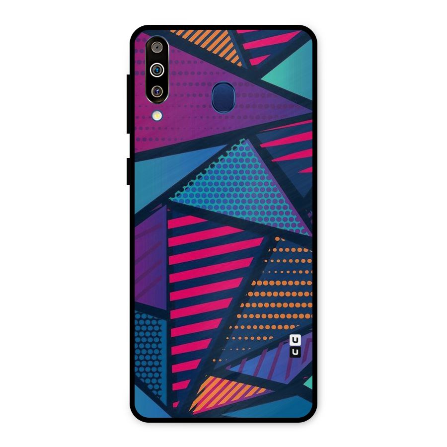Abstract Lines Polka Metal Back Case for Galaxy M30