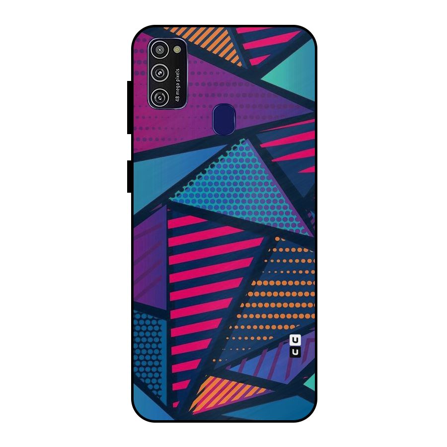 Abstract Lines Polka Metal Back Case for Galaxy M30s