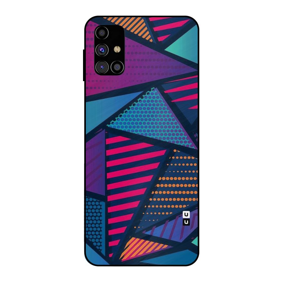 Abstract Lines Polka Metal Back Case for Galaxy M31s