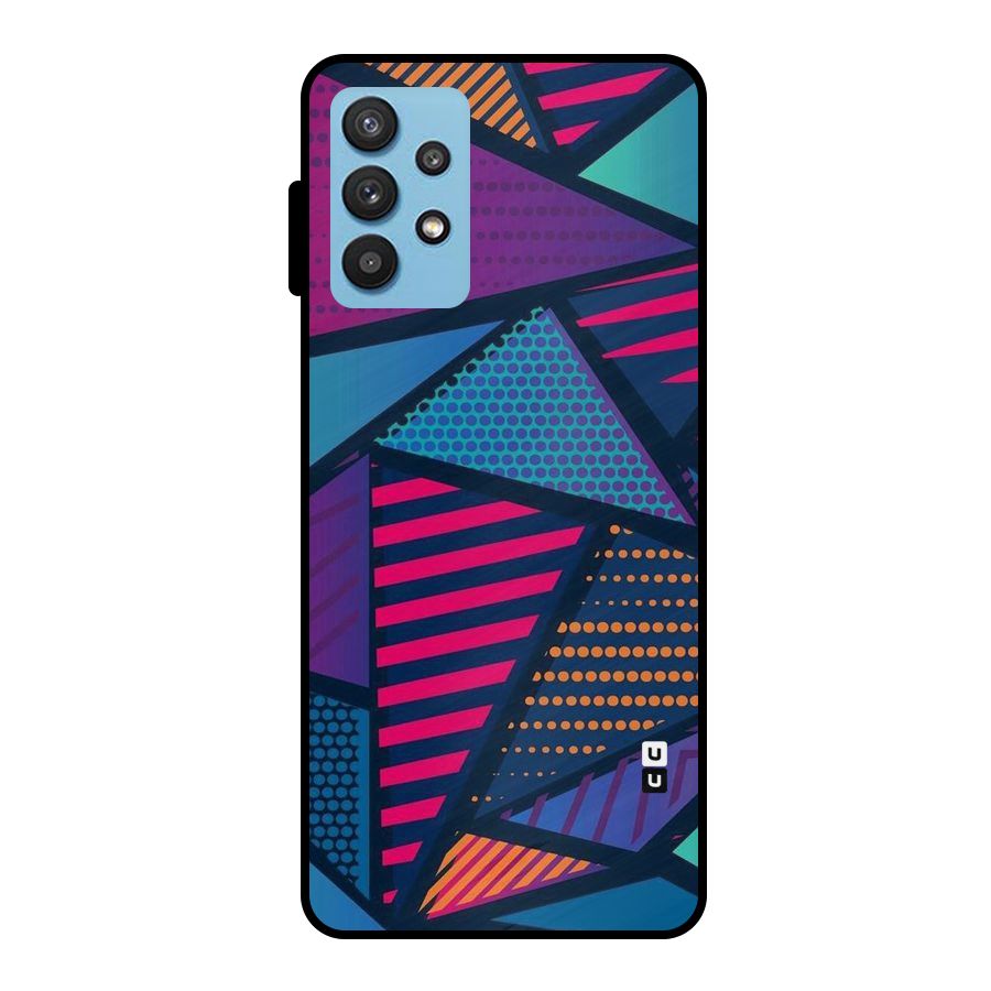 Abstract Lines Polka Metal Back Case for Galaxy M32 5G