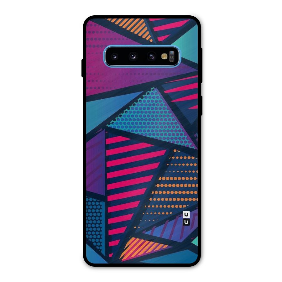 Abstract Lines Polka Metal Back Case for Galaxy S10