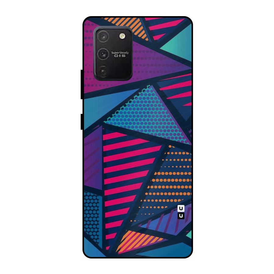 Abstract Lines Polka Metal Back Case for Galaxy S10 Lite