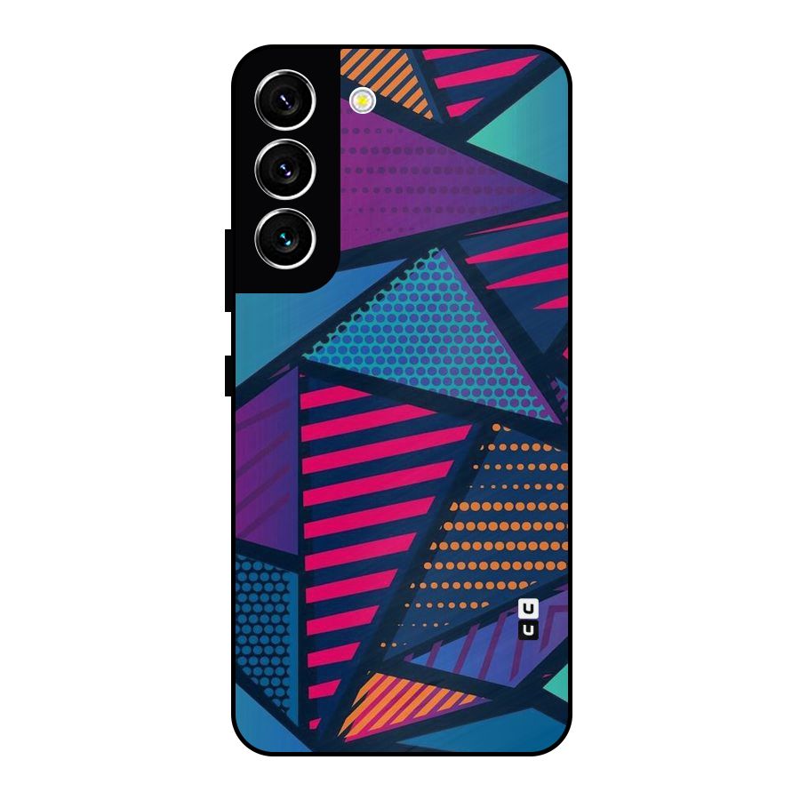 Abstract Lines Polka Metal Back Case for Galaxy S22 5G