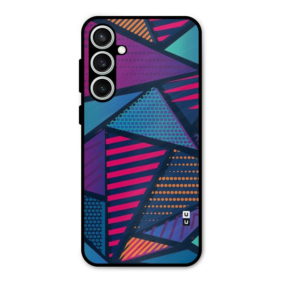 Abstract Lines Polka Metal Back Case for Galaxy S23 FE