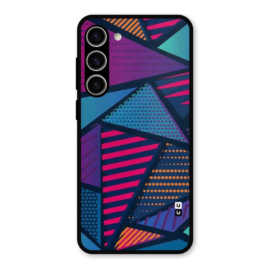 Abstract Lines Polka Metal Back Case for Galaxy S23 Plus