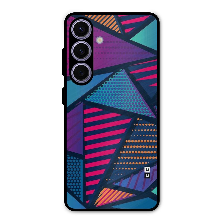 Abstract Lines Polka Metal Back Case for Galaxy S24