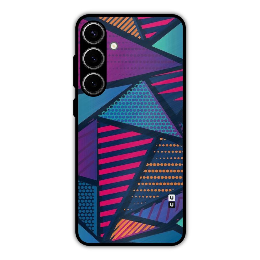 Abstract Lines Polka Metal Back Case for Galaxy S24 Plus