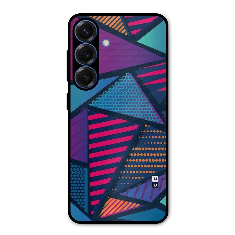 Abstract Lines Polka Metal Back Case for Galaxy S25