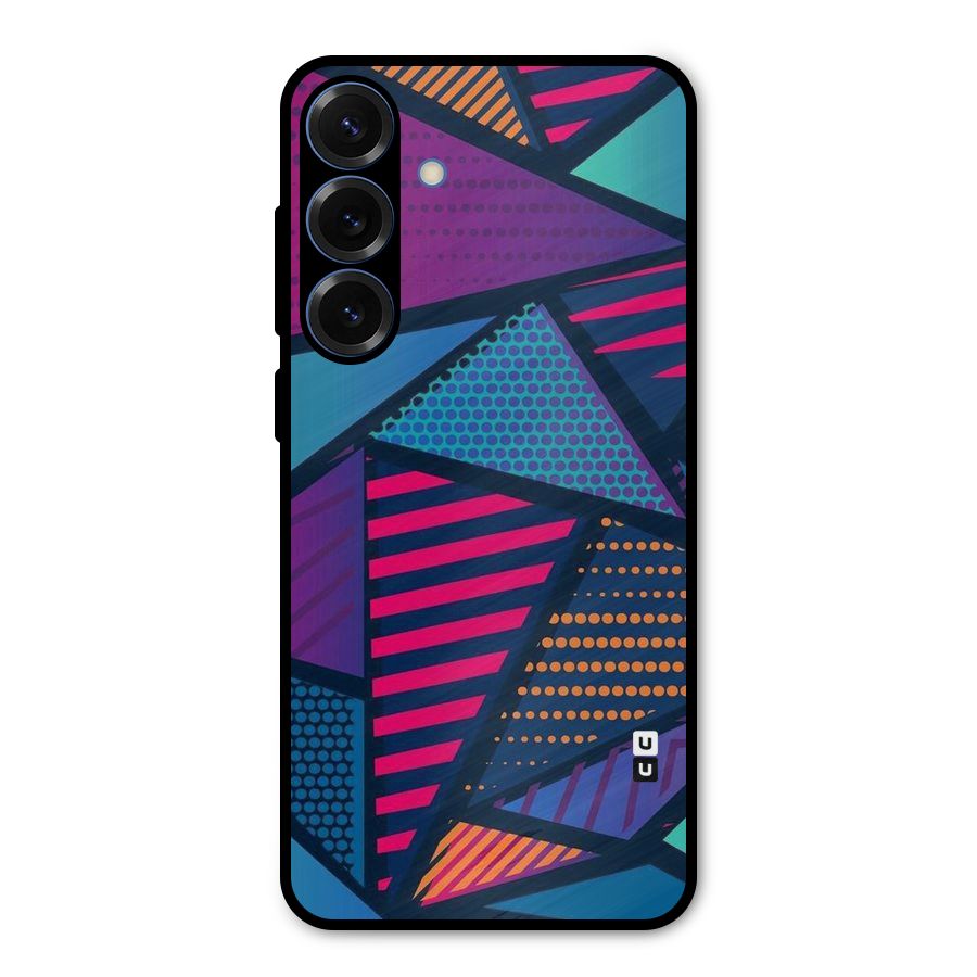 Abstract Lines Polka Metal Back Case for Galaxy S25 Plus