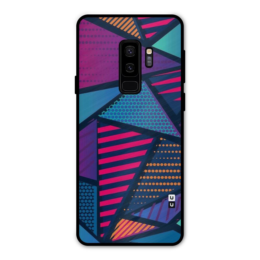 Abstract Lines Polka Metal Back Case for Galaxy S9 Plus