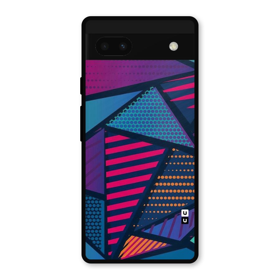 Abstract Lines Polka Metal Back Case for Google Pixel 6a