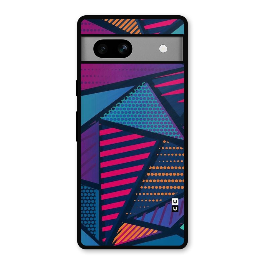 Abstract Lines Polka Metal Back Case for Google Pixel 7a
