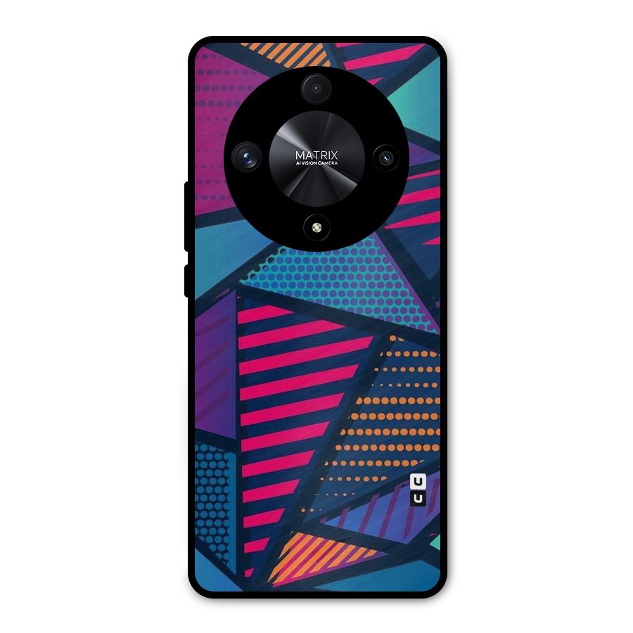 Abstract Lines Polka Metal Back Case for Honor X9b