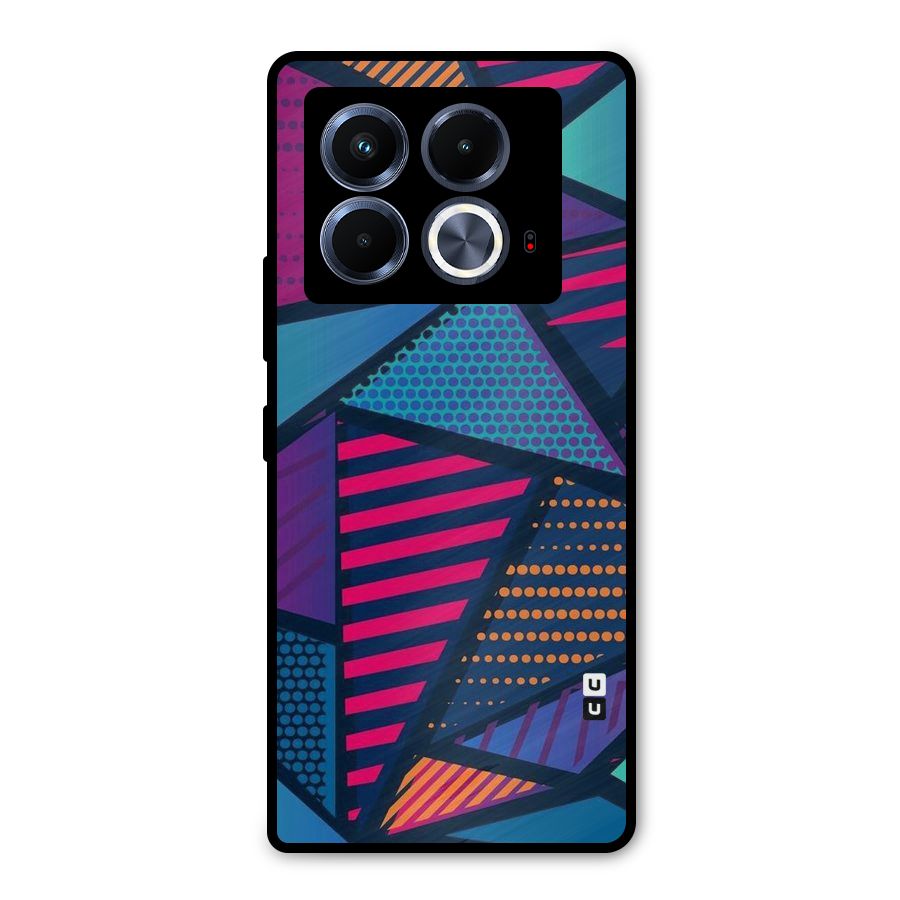 Abstract Lines Polka Metal Back Case for Infinix Note 40 5G