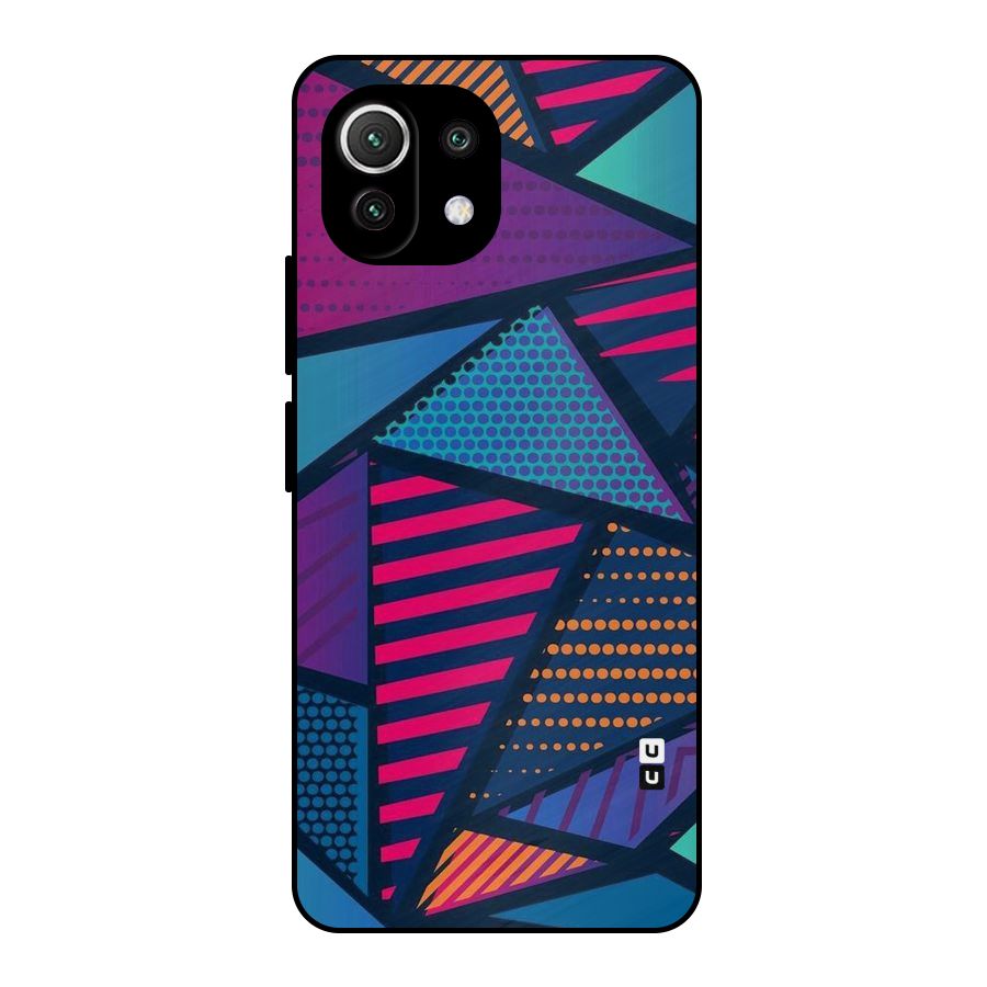 Abstract Lines Polka Metal Back Case for Mi 11 Lite NE 5G