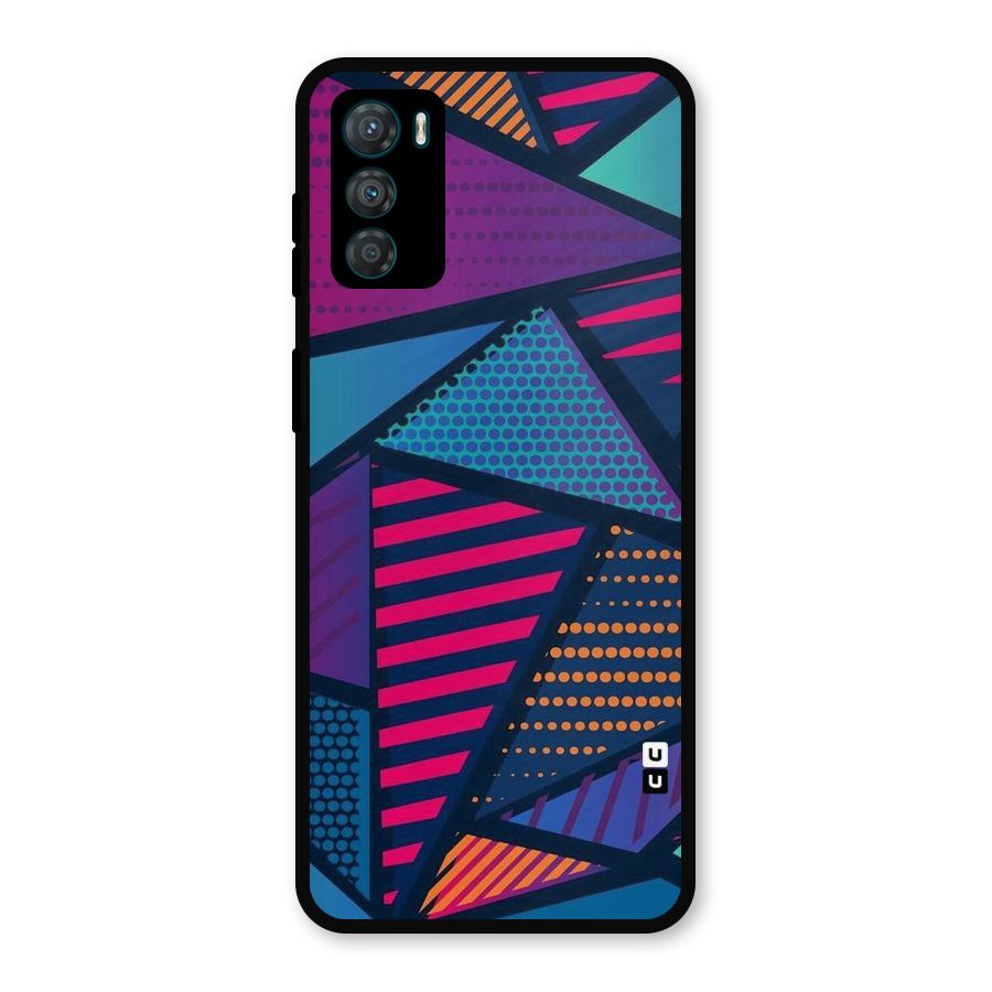 Abstract Lines Polka Metal Back Case for Moto G42