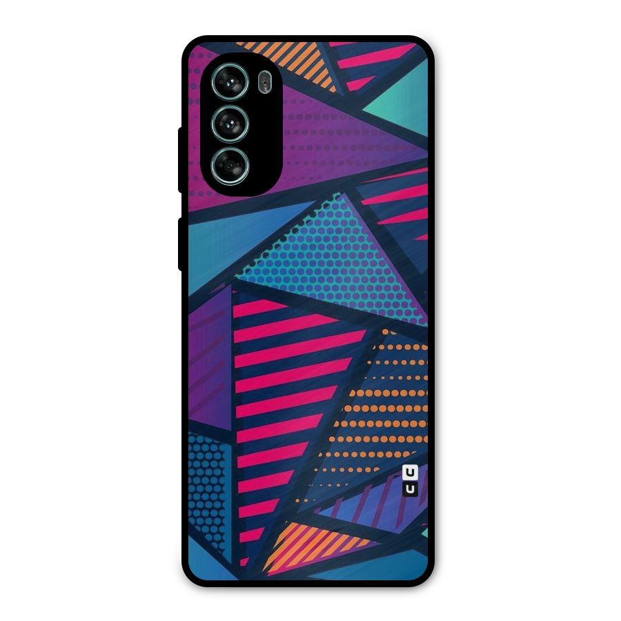 Abstract Lines Polka Metal Back Case for Moto G62