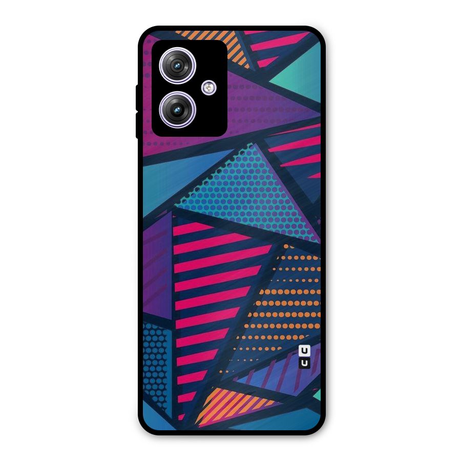 Abstract Lines Polka Metal Back Case for Moto G64