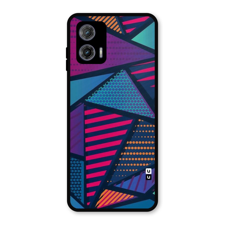 Abstract Lines Polka Metal Back Case for Moto G73