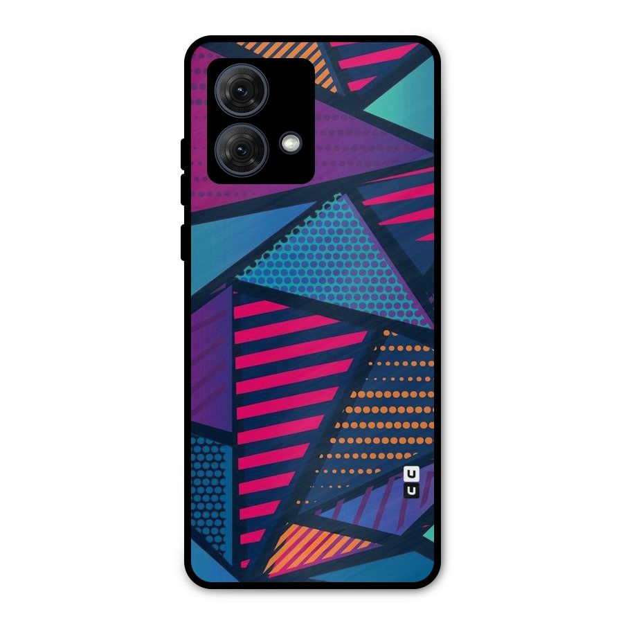 Abstract Lines Polka Metal Back Case for Moto G84