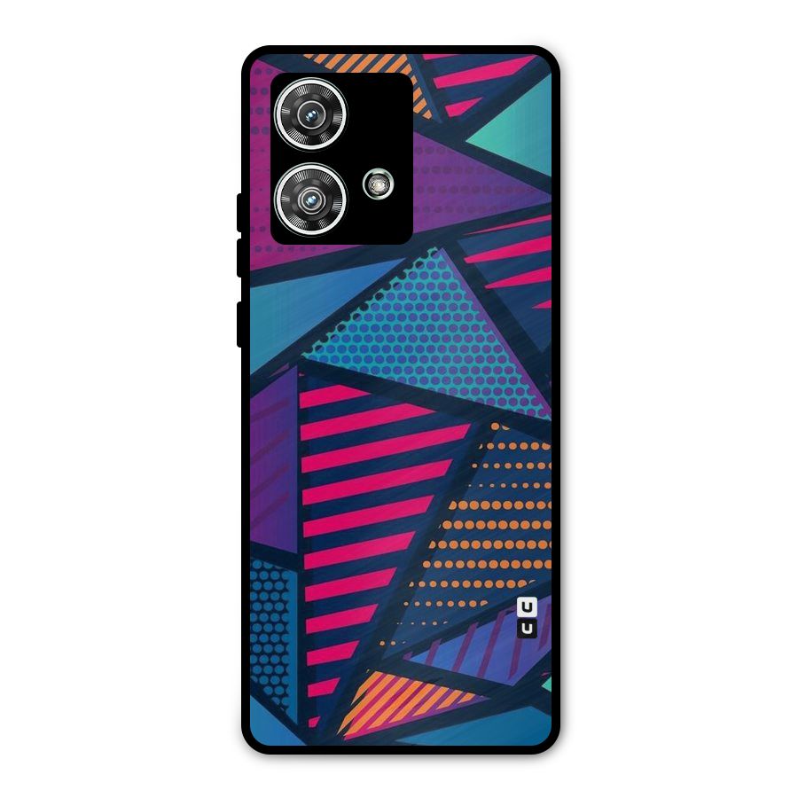 Abstract Lines Polka Metal Back Case for Motorola Edge 40 Neo