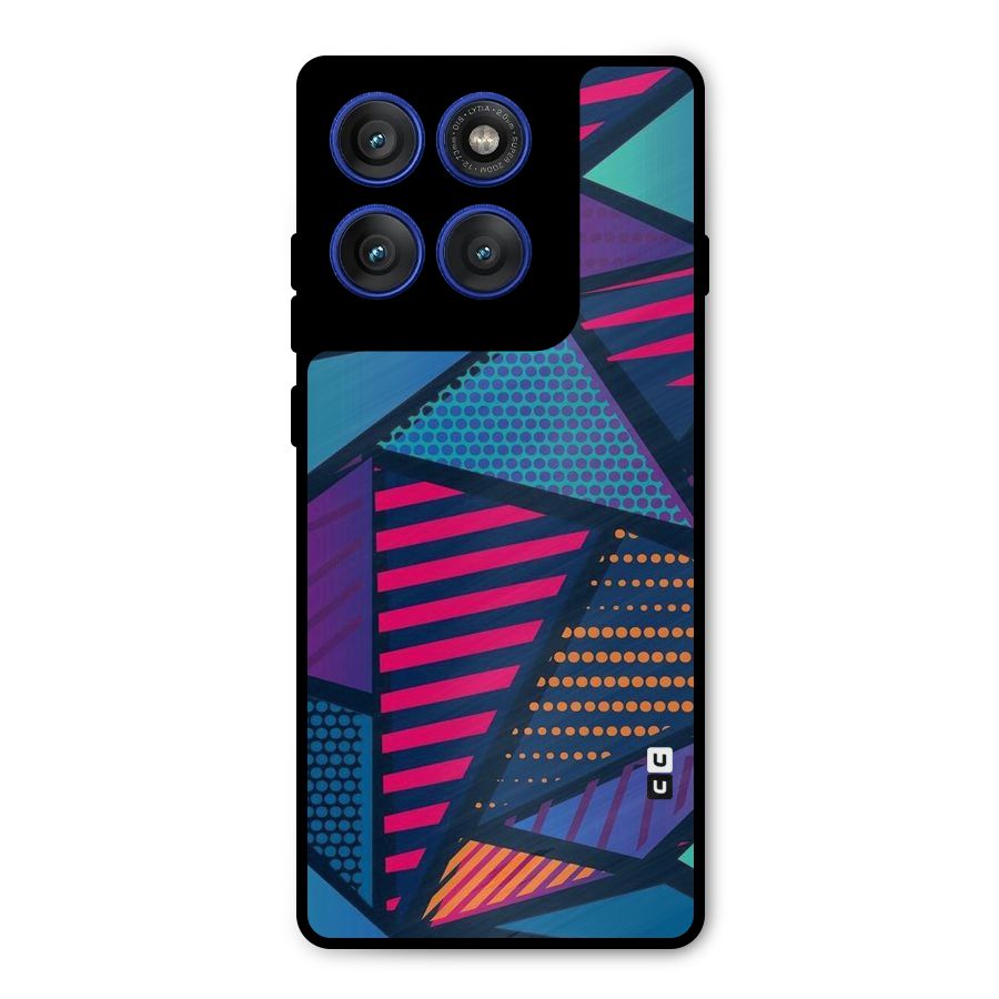 Abstract Lines Polka Metal Back Case for Motorola Edge 60 Pro