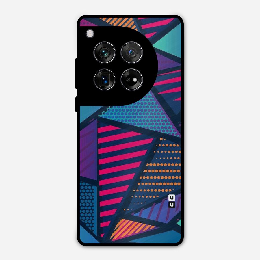 Abstract Lines Polka Metal Back Case for OnePlus 12
