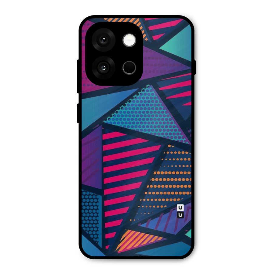 Abstract Lines Polka Metal Back Case for OnePlus 13s