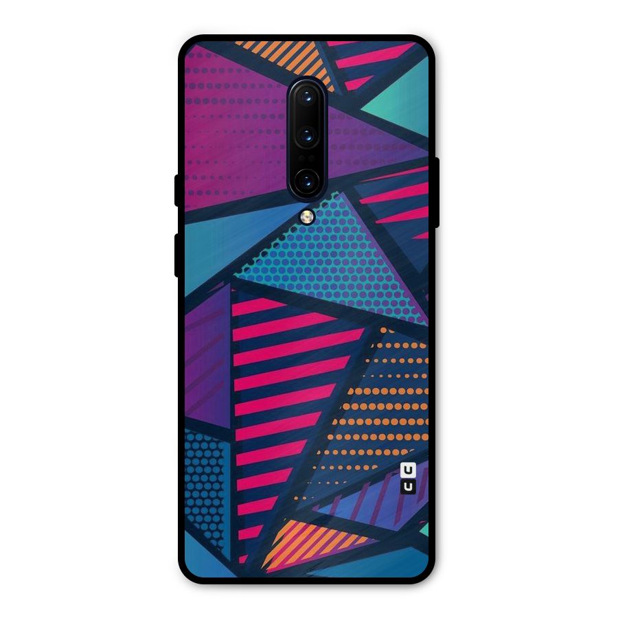 Abstract Lines Polka Metal Back Case for OnePlus 7 Pro
