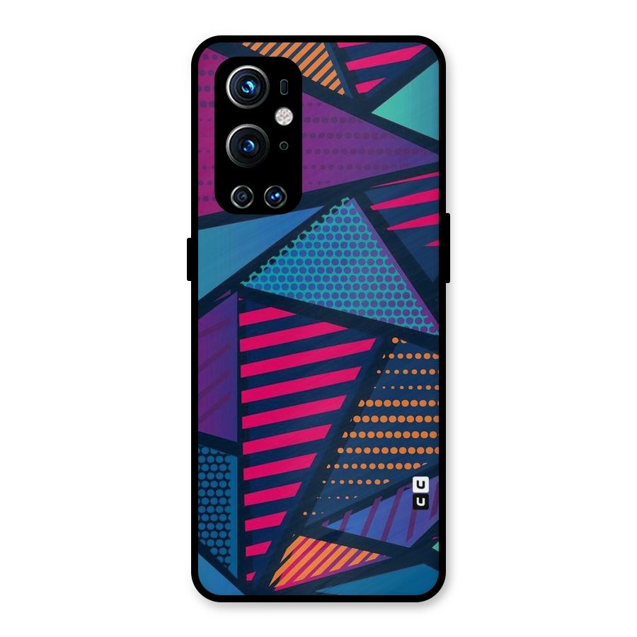 Abstract Lines Polka Metal Back Case for OnePlus 9 Pro