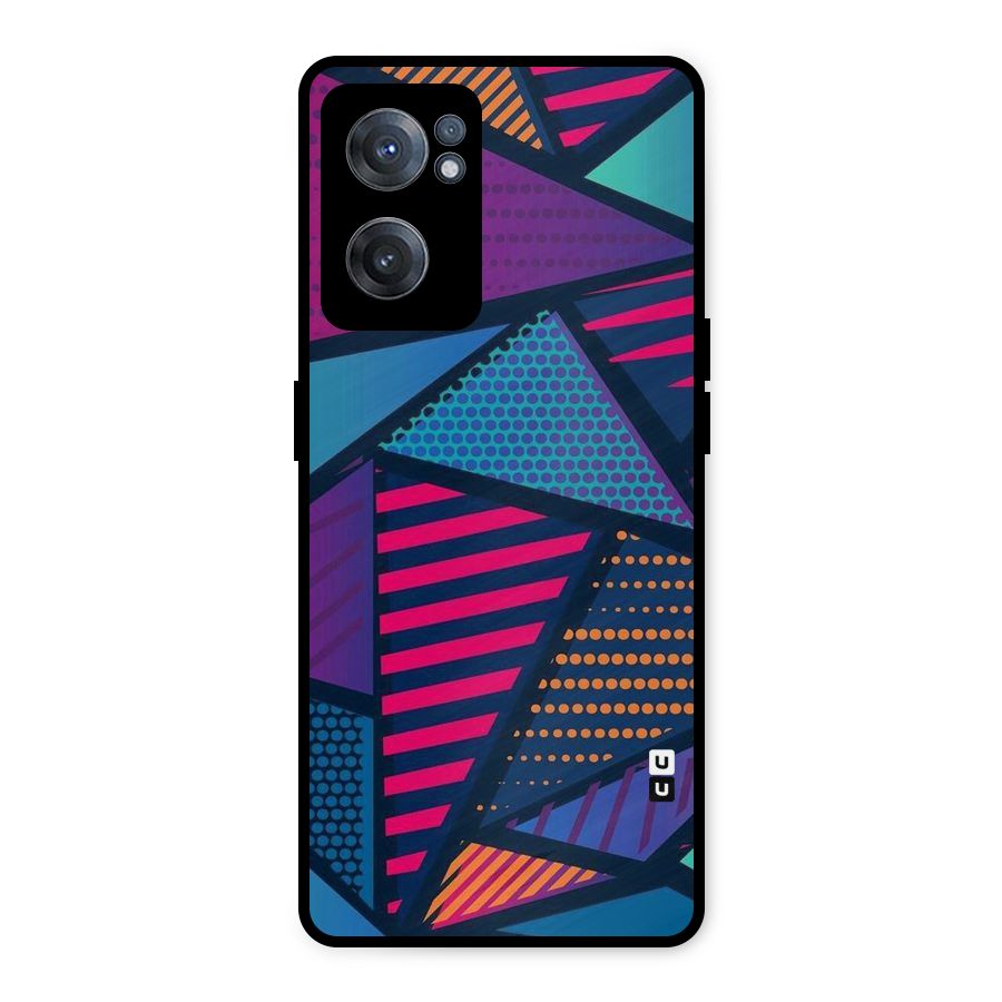 Abstract Lines Polka Metal Back Case for OnePlus Nord CE 2 5G