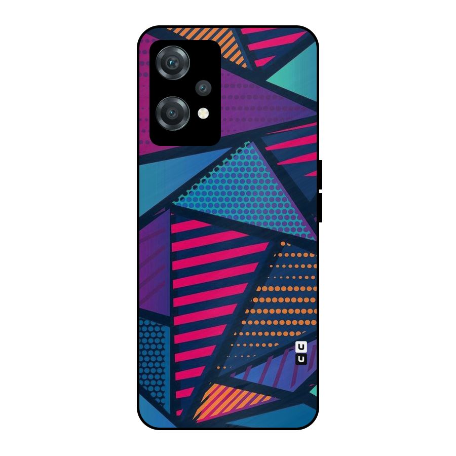 Abstract Lines Polka Metal Back Case for OnePlus Nord CE 2 Lite 5G