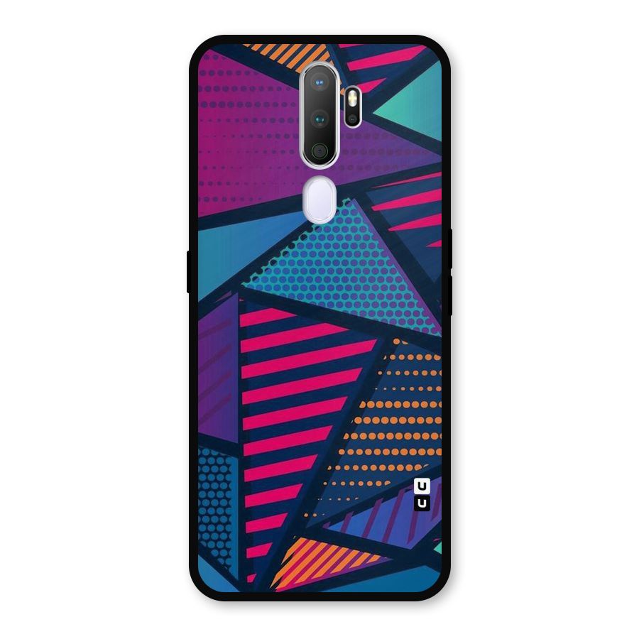 Abstract Lines Polka Metal Back Case for Oppo A9 (2020)