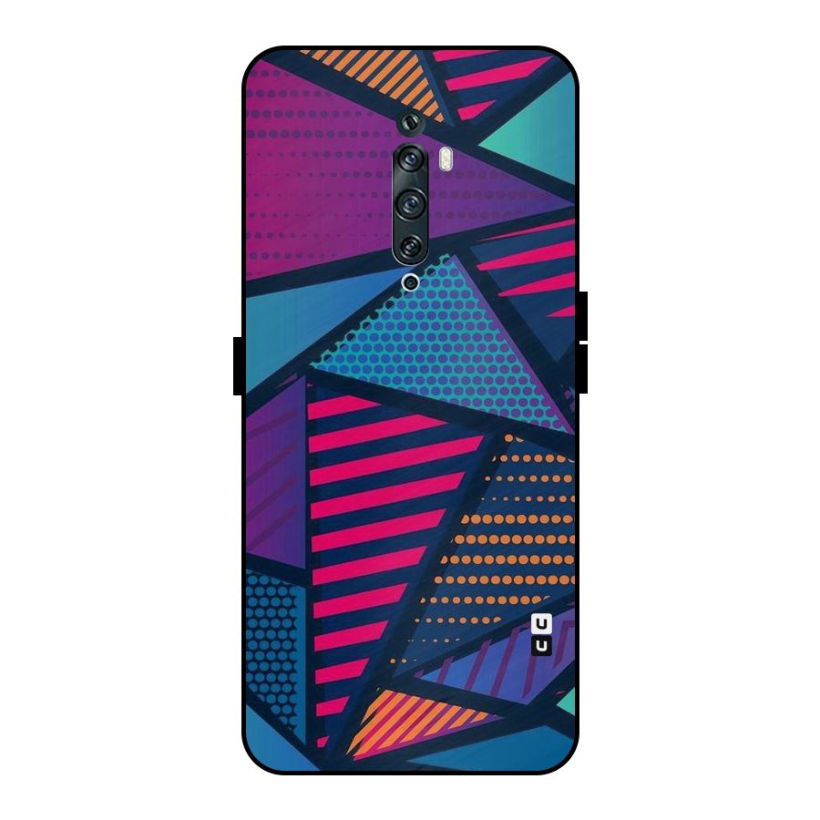 Abstract Lines Polka Metal Back Case for Oppo Reno2 Z