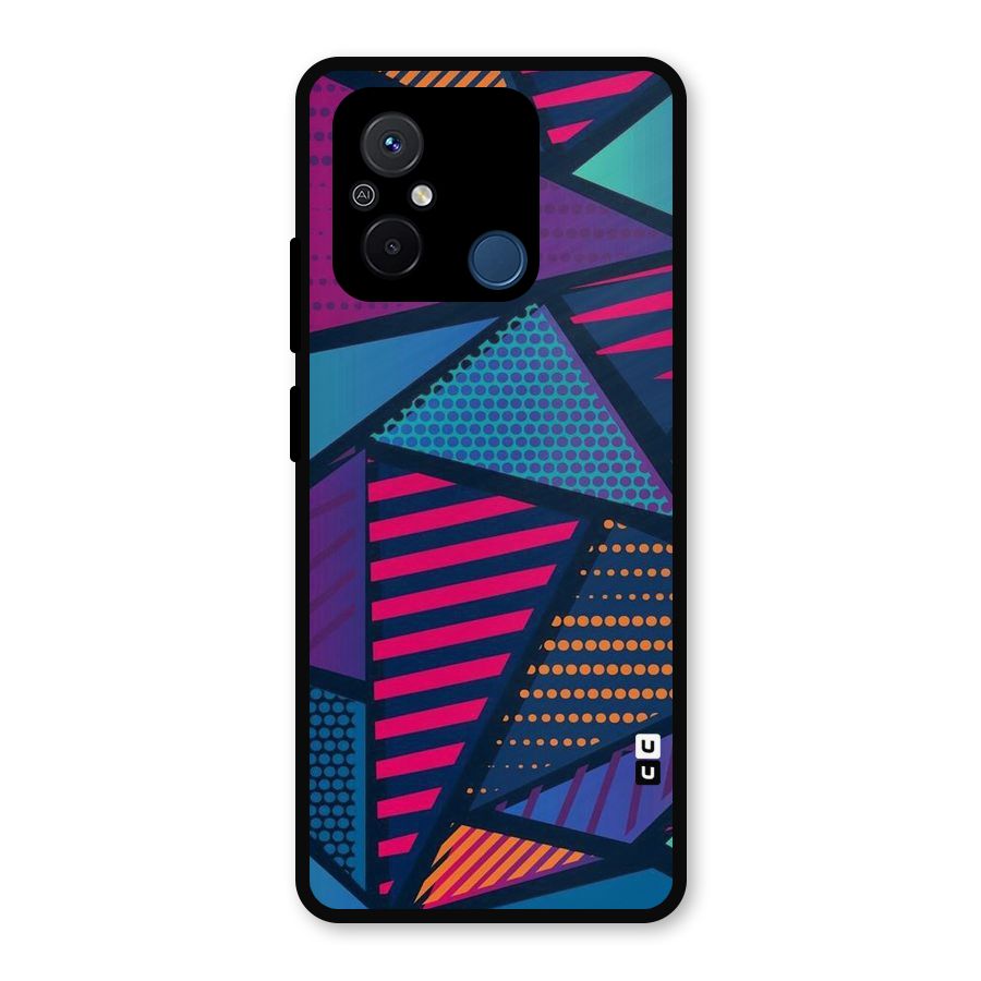 Abstract Lines Polka Metal Back Case for Poco C55