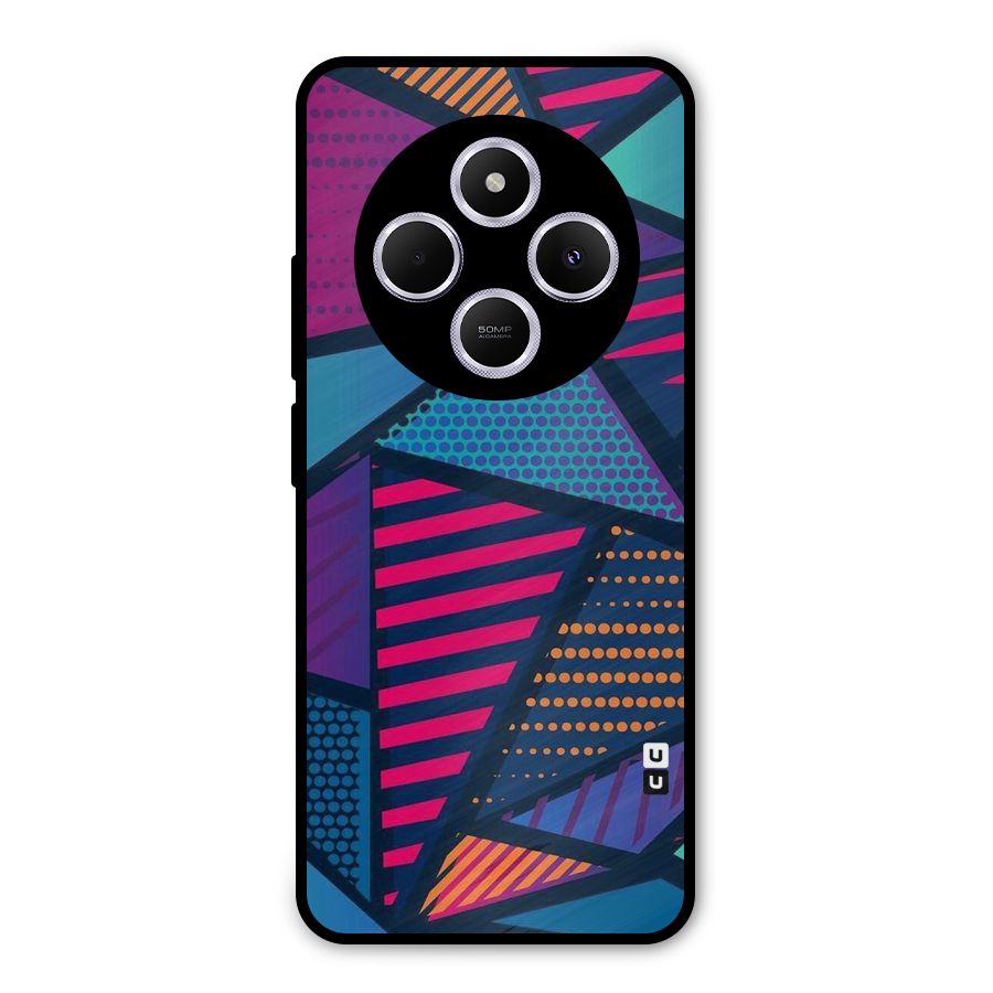 Abstract Lines Polka Metal Back Case for Poco C75 5G