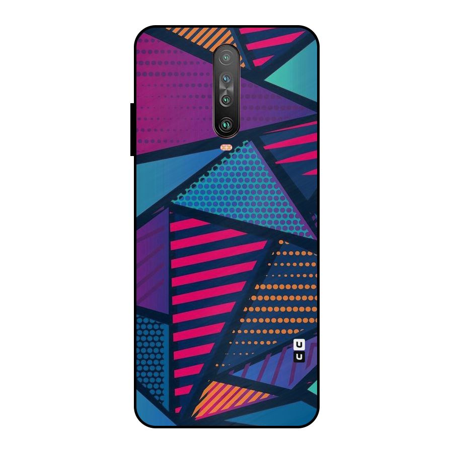 Abstract Lines Polka Metal Back Case for Poco X2