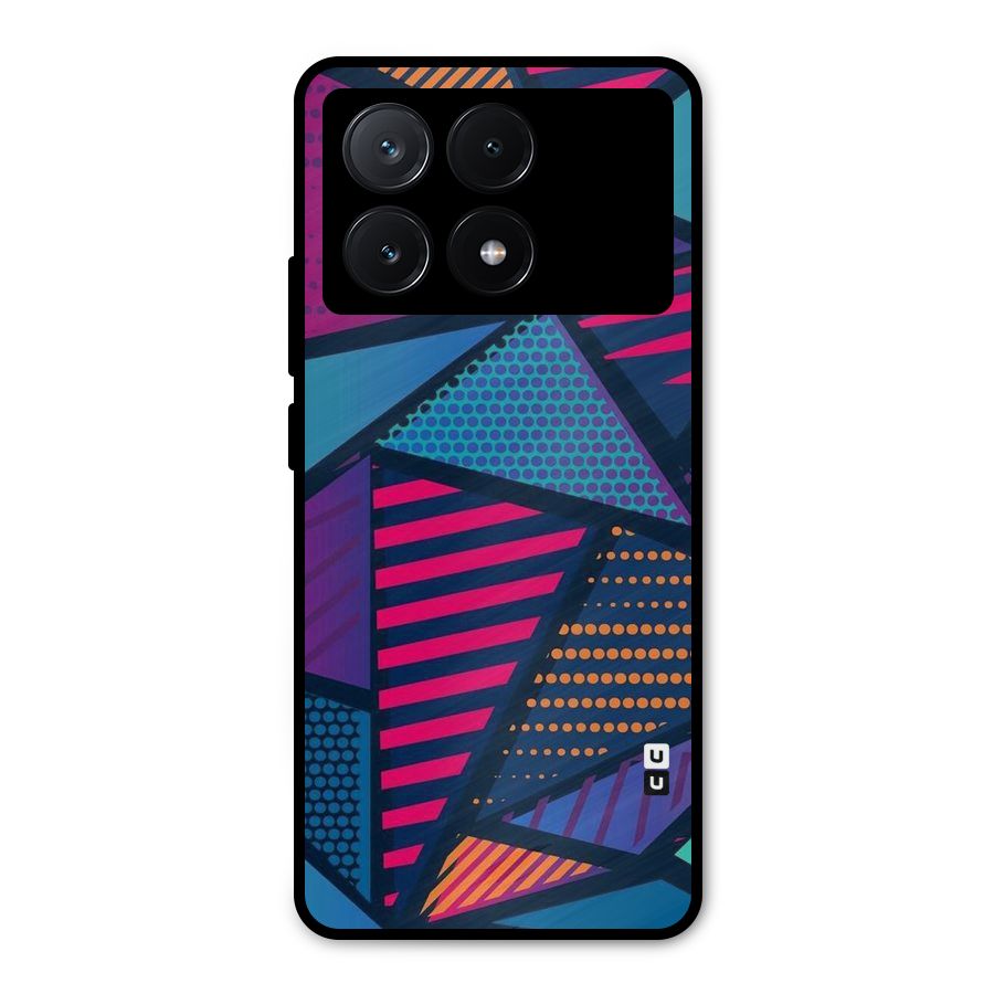 Abstract Lines Polka Metal Back Case for Poco X6 Pro